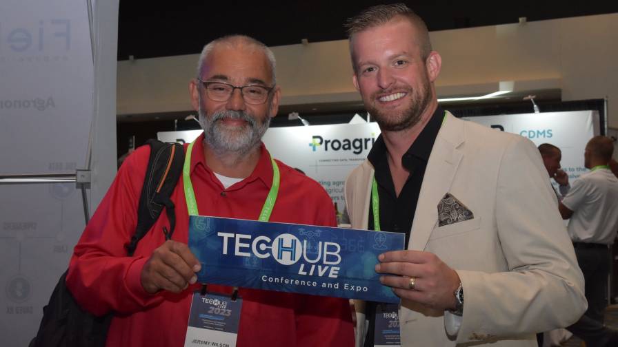 AgGateway's Jeremy Wilson (left) poses with Kyle Daeley, Publicis Sapient, at Tech Hub LIVE 2023.